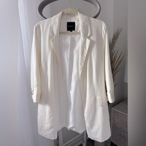 Cream Linen Blend Dynamite Blazer: Size M